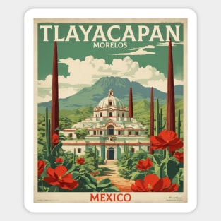 Tlayacapan Morelos Mexico Vintage Tourism Travel Sticker